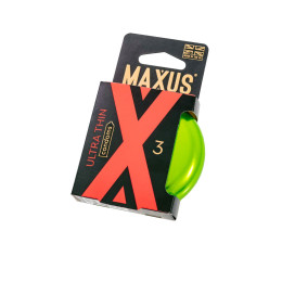 Презервативы Maxus Ultra thin, ультратонкие, латекс, железный кейс, 3 шт.