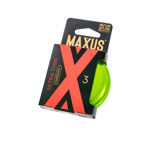 Презервативы Maxus Ultra thin, ультратонкие, латекс, железный кейс, 3 шт.