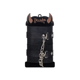 Наручники Pecado BDSM, однослойные натуральная кожа, черные