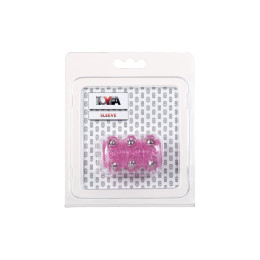 Насадка на пенис с бусинками TOYFA Basic, TPE, розовая, 5 см