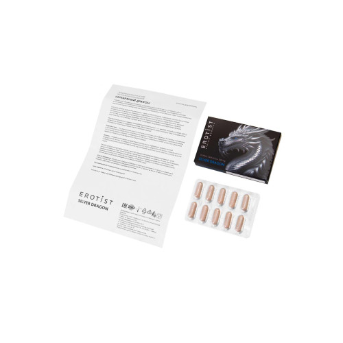 Капсулы Erotist SILVER DRAGON, для мужчин, для усиления эрекции, 10 капсул