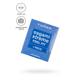 Презервативы Sagami, extreme, feel fit, гладкие, 19 см, 5,1 см, 1 шт.