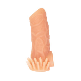 Насадка реалистичная KOKOS NUDE SLEEVE с дополнительной стимуляцией, TPE, телесная, 12 см