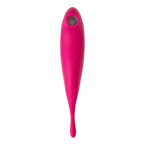 Точечный вибратор с вакуумной стимуляцией Satisfyer Twirling Pro Connect App, силикон, красный, 20см