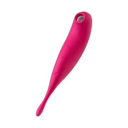 Точечный вибратор с вакуумной стимуляцией Satisfyer Twirling Pro Connect App, силикон, красный, 20см