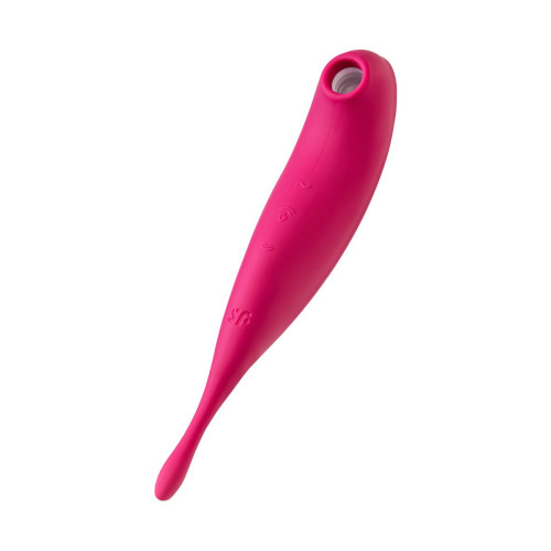 Точечный вибратор с вакуумной стимуляцией Satisfyer Twirling Pro Connect App, силикон, красный, 20см