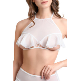 Эротический бралетт Erolanta Karen с открытой грудью, белый (46-48)