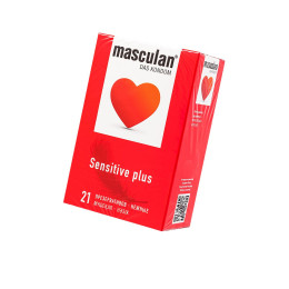 Презервативы Masculan, Sensitive plus №21, нежные, 19 см, 5,2 см, 21 шт.