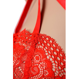 Эротическое боди Candy Girl Charis, кружево, сетка, красный, XL