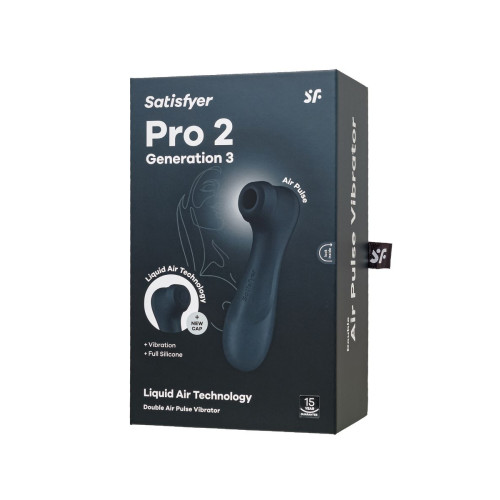 Вакуумный стимулятор клитора Satisfyer Pro 2 Generation 3, чёрный, 16,4 см