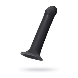 Ремневой нереалистичный страпон на присоске Strap-on-me, L, силикон, черный, 19 см