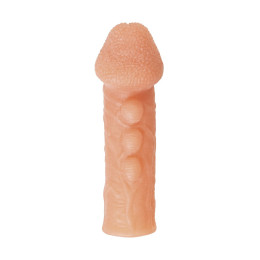 Насадка реалистичная KOKOS COCK SLEEVE с дополнительной стимуляцией, TPE, телесная, 17.6 см