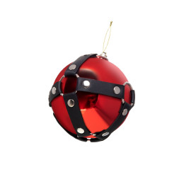 Новогодний шар Pecado BDSM, с клепками, глянцевый, красный, 10 см