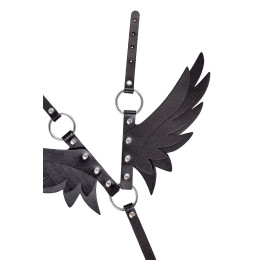 Портупея Pecado BDSM, «Крылья», натуральная кожа, черная