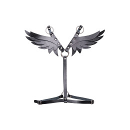 Портупея Pecado BDSM, «Крылья», натуральная кожа, черная