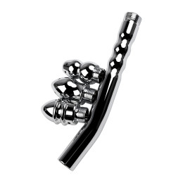 Анальный душ с тремя насадками Metal by TOYFA, металл, серебряный, Ø 2 см, 15,4 гр