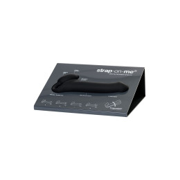 Безремневой нереалистичный страпон Strap-on-me, L, силикон, черный, 25 см + Дисплей