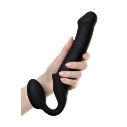 Безремневой нереалистичный страпон Strap-on-me, L, силикон, черный, 25 см + Дисплей