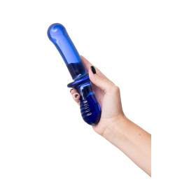 Двусторонний фаллоимитатор Satisfyer Double Crystal, стекло, голубой, 19,5 см