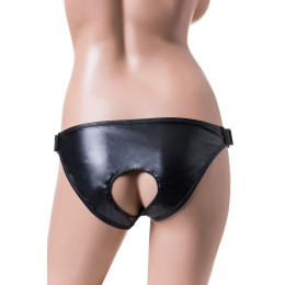 Трусики для страпона RealStick Strap-On Domino, PU кожа, чёрные