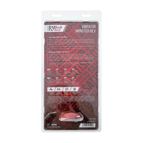 Вибратор Black&Red by TOYFA Monster Rex, силикон, красно-черный, 24,5 см