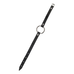 Чокер Pecado BDSM, с круглым кольцом, модель 1, натуральная кожа, черный