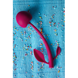 Вагинальный шарик JOS CHERRY, силикон, бордовый, 14,5 см