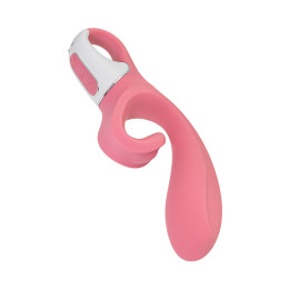 Нереалистичный вибратор Satisfyer Hug me Connect App, силикон, розовый, 20,5 см