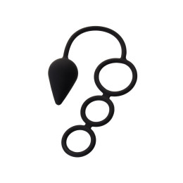 Анальная пробка Erotist Drop с эрекционным кольцом, силикон, черная, 20 см, Ø 3,9 см, M