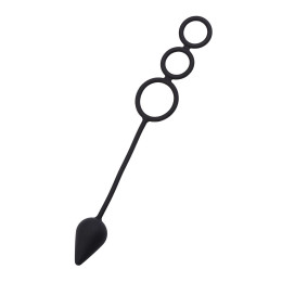 Анальная пробка Erotist Drop с эрекционным кольцом, силикон, черная, 20 см, Ø 3,9 см, M