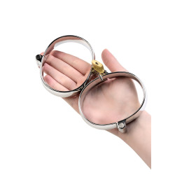 Наручники/ Оковы на ноги, TOYFA Metal, серебристые, 7,5Х9,5 см