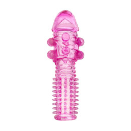 Насадка на пенис с шариками TOYFA Basic, TPE, розовый, 14 см