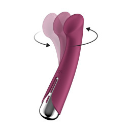 Вибратор для точки G  с ротацией Satisfyer Spinning G-Spot 1, силикон, бордовый, 16,8 см
