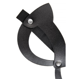 Маска Pecado BDSM, с ушками кошки открытая, натуральная кожа, чёрная