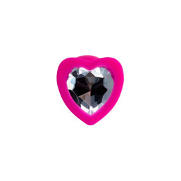 Анальная втулка ToDo by Toyfa Diamond Heart, силикон, розовый, 7 см, Ø 2,8 см