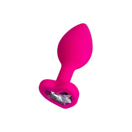 Анальная втулка ToDo by Toyfa Diamond Heart, силикон, розовый, 7 см, Ø 2,8 см