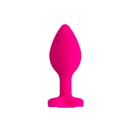 Анальная втулка ToDo by Toyfa Diamond Heart, силикон, розовый, 7 см, Ø 2,8 см