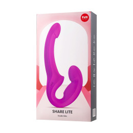 Анатомический безремневой страпон Fun Factory SHARE LITE, силикон, малиновый, 16,5 см