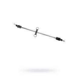 Распорка большая для фиксации Pecado BDSM, металлическая с карабинами, наконечники-натуральная кожа