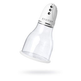 Вакуумная помпа для груди Erotist, ABS пластик, прозрачная, 22 см