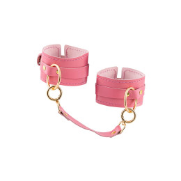 Оковы Pecado BDSM, прямоугольные, однослойные, натуральная кожа, розовый