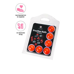 Массажное масло SECRET PLAY BRAZILIAN BALLS, ягоды, 6 х 4 гр