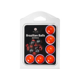Массажное масло SECRET PLAY BRAZILIAN BALLS, ягоды, 6 х 4 гр