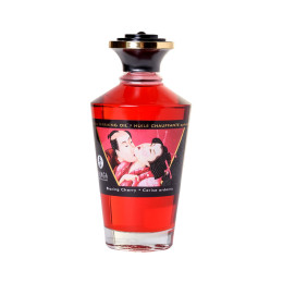 Масло массажное для тела Shunga «Пылающая вишня» (Blazing Cherry), разогревающее, 100 мл.
