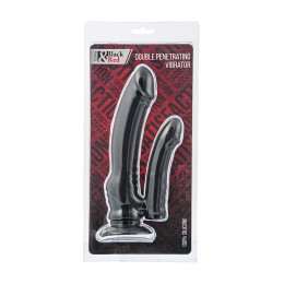 Анально-вагинальный вибратор Black&Red by TOYFA, силикон, черный, 19,5 см