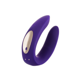 Вибромассажер для пар Satisfyer Double Plus Remote с пультом ДУ, силикон, фиолетовый, 8,8 см
