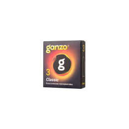 Презервативы Ganzo, classic, классические, латекс, двойная смазка, 18,5 см, 5,2 см, 3 шт.