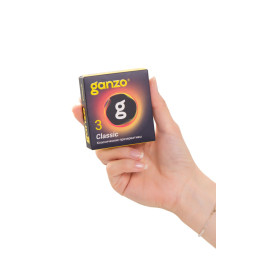 Презервативы Ganzo, classic, классические, латекс, двойная смазка, 18,5 см, 5,2 см, 3 шт.