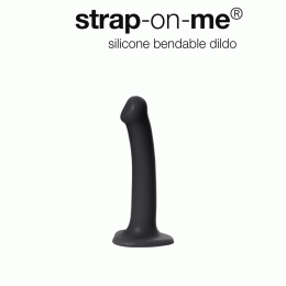 Ремневой нереалистичный страпон на присоске Strap-on-me, L, силикон, черный, 19 см