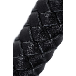 Кнут плетеный Pecado BDSM, натуральная кожа, черный, 65 см